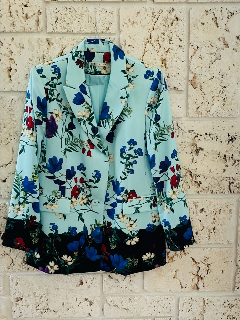 ALICE AND OLIVIA JUSTINE FLORAL BLAZER IN BEAUTIFUL BLOOMS SZ XL - Picture 1 of 3